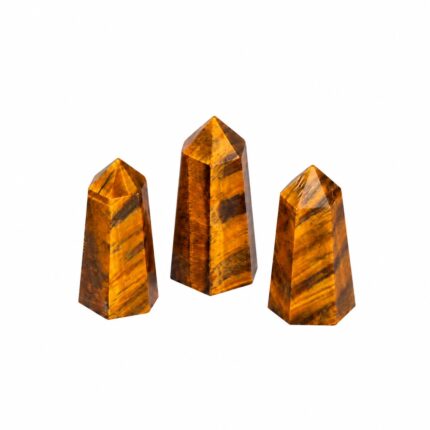 Aatm Tiger Eye Crystal Tower Set of 3, 1.5 Inch, 45 g, Crystal Points