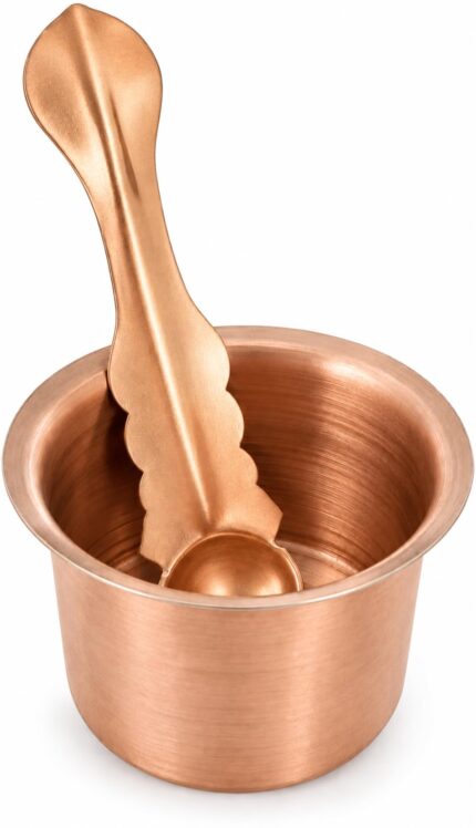 Aatm Copper Panchpatra with Achmani Spoon for Puja and Religious Rituals, 4 cm, 40 g