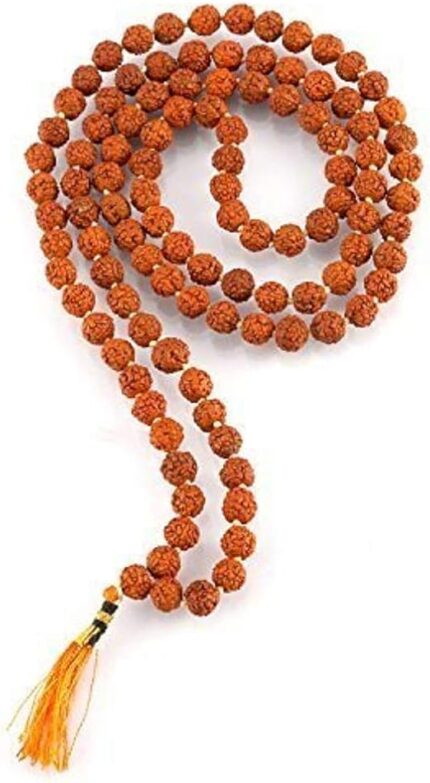 Aatm Tibetan 108 Beads Shiva Rudraksha Jaap Mala Necklace for Prayer & Healing (Beads Size - 8 mm)