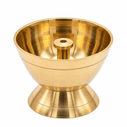 AATM Brass Small Plain Diya Oil Lamp | Traditional Indian Brass Deepam for Puja, Prayer, Home Temple, Mandir, Diwali & Festivals | Reusable Decorative Oil Lamp