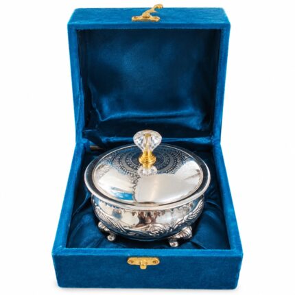 Aatm German Silver Elephant Leg Bowl 3.5 Inch 200 g with Gift Box